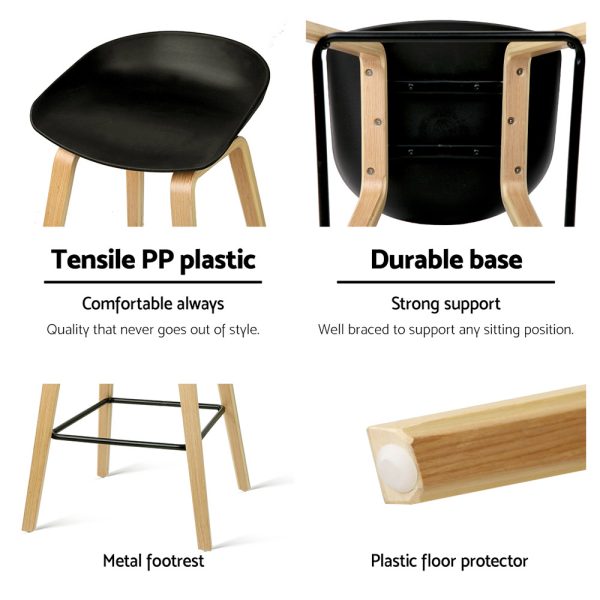 Artiss 2x Bar Stools Wooden - Image 6