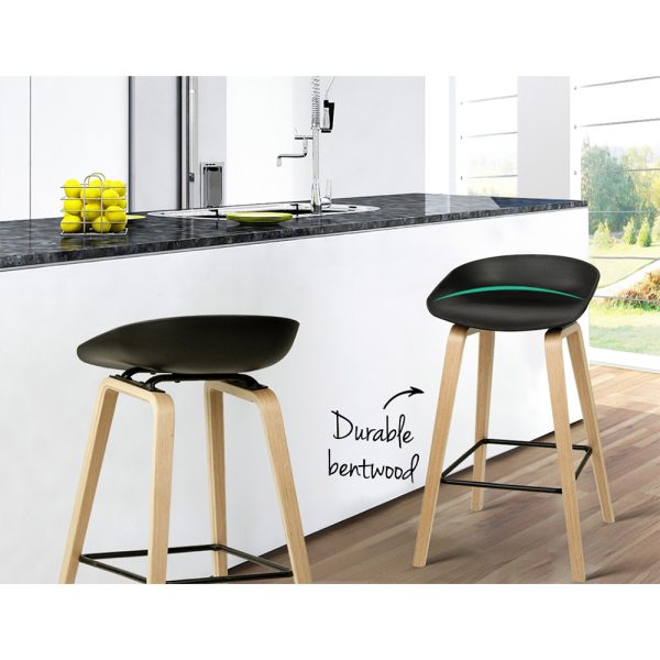 Artiss 2x Bar Stools Wooden - Image 7