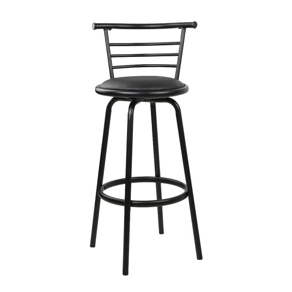 Artiss 4x Bar Stools Swivel Leather Padded Metal - Image 3
