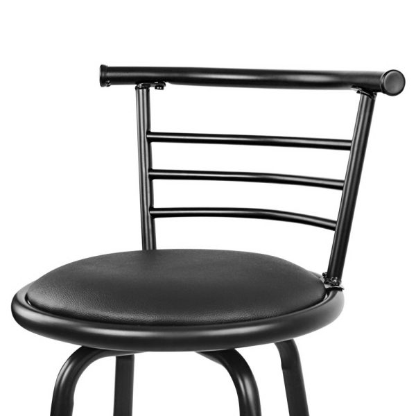 Artiss 4x Bar Stools Swivel Leather Padded Metal - Image 5