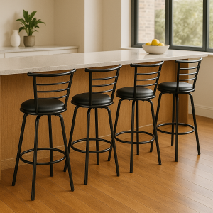 Artiss 4x Bar Stools Swivel Leather Padded Metal