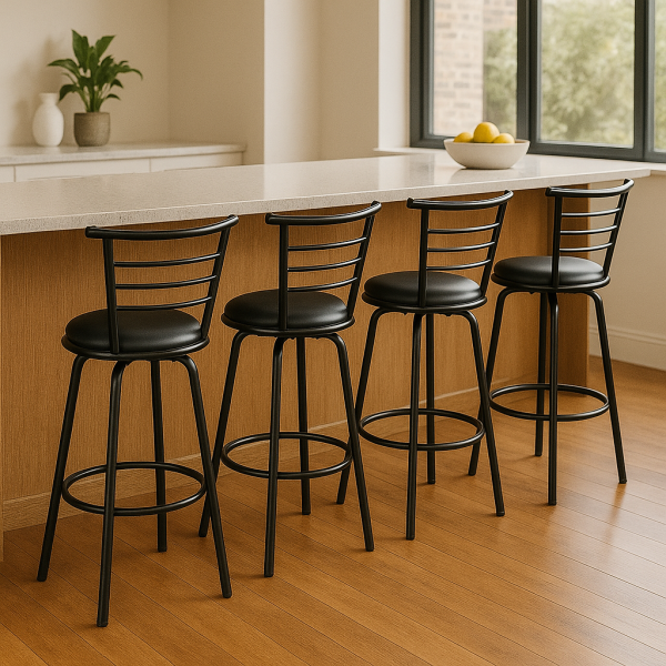 Artiss 4x Bar Stools Swivel Leather Padded Metal