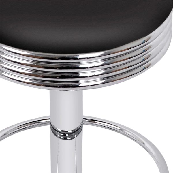 Artiss 4x Bar Stools Leather Padded Gas Lift Silver - Image 4
