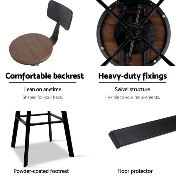 Artiss Bar Stools Kitchen Counter Chairs Vintage Metal Chairs - Image 5