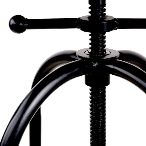 Adjustable Swivel Bar Stool – Elm Wood Seat & Black Steel Frame | Modern Industrial Style - Image 6