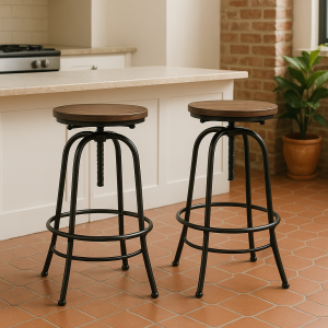 Artiss 2x Bar Stools Adjustable Wood Chairs