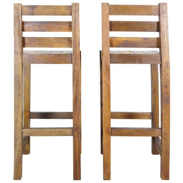 Bar Stools 2 pcs Solid Reclaimed Wood - Image 4