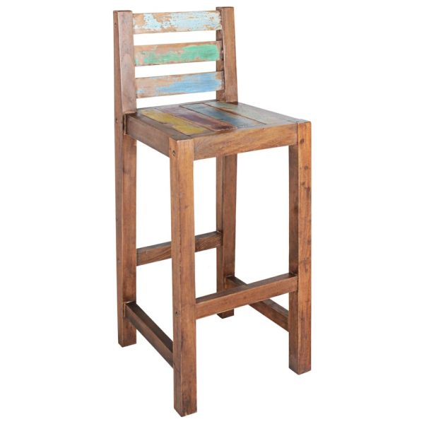 Bar Stools 2 pcs Solid Reclaimed Wood - Image 9