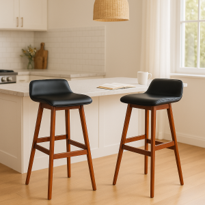 Artiss 2x Bar Stools Wooden Stool Black