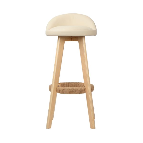 Swivel Bar Stools for Entertaining – PU Leather & Wood | Set of 2 - Image 4