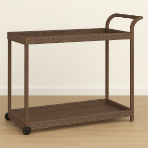 Bar Cart Brown 100x45x83 cm Poly Rattan