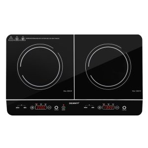 Devanti 60cm Portable Induction Cooktop – 2 Burner, Touch Control, Ceramic Glass