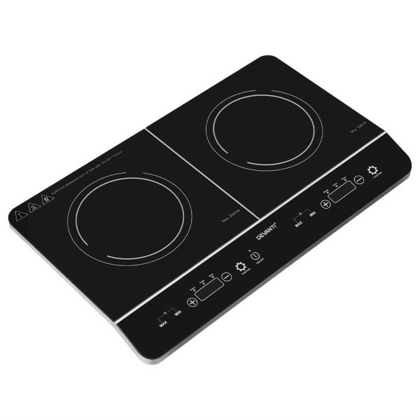 Devanti 60cm Portable Induction Cooktop – 2 Burner, Touch Control, Ceramic Glass - Image 3