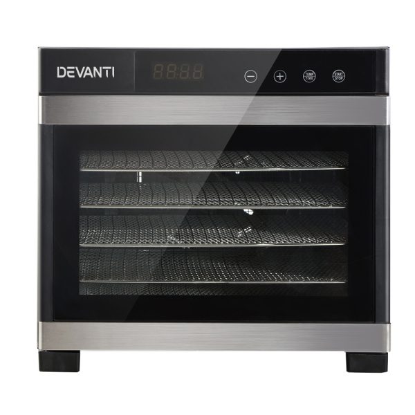 Devanti 6 Trays Food Dehydrator Stainless Steel Tray - Image 3