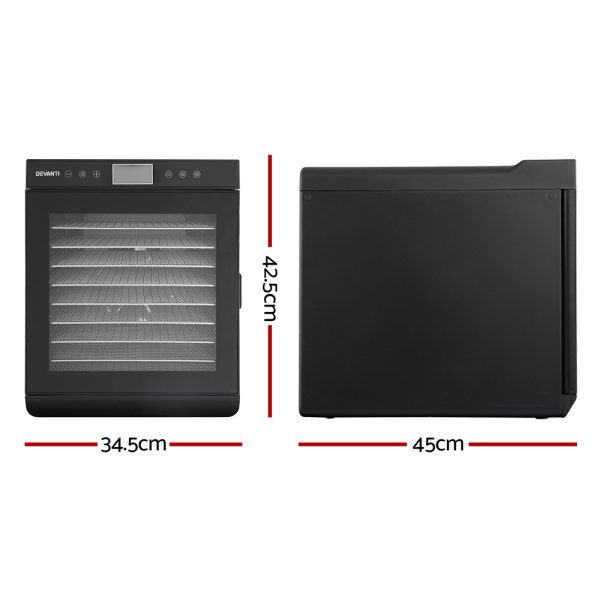 Devanti 10 Trays Food Dehydrator Stainless Steel Tray - Image 2