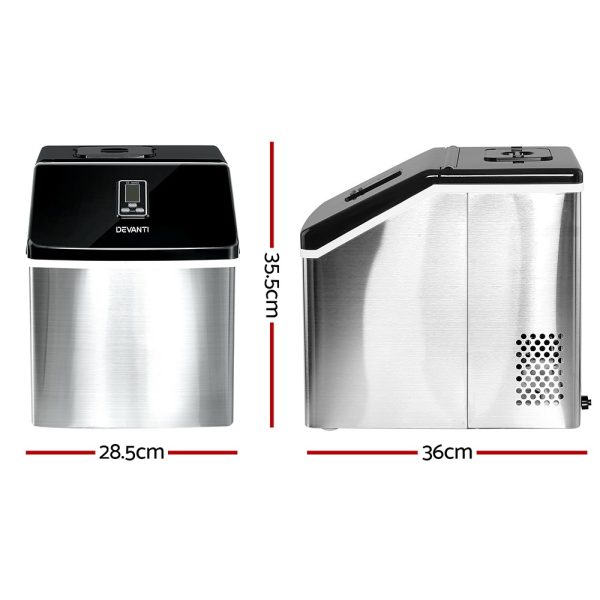 Devanti 18kg Ice Maker Machine Stainless Steel - Image 2