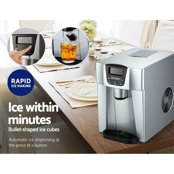 Devanti 12kg Silver Ice Maker – Compact, Stylish & Fast Ice for Entertaining - Image 5