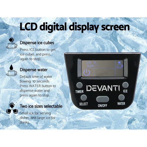 Devanti 12kg Silver Ice Maker – Compact, Stylish & Fast Ice for Entertaining - Image 6