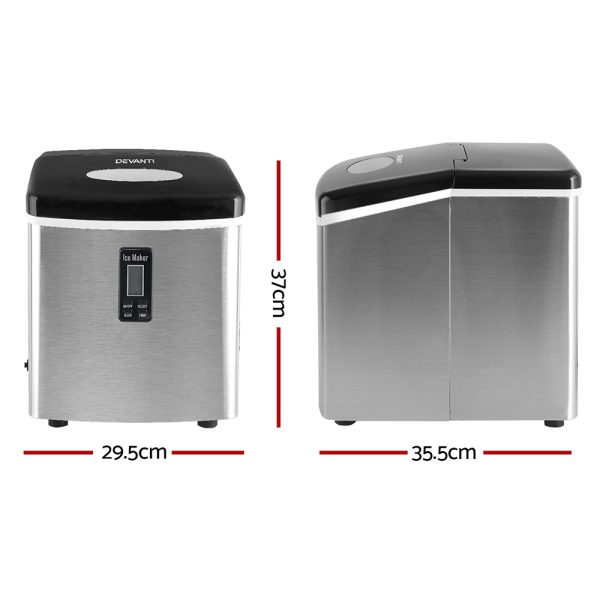 Devanti 3.2L Stainless Steel Portable Ice Cube Maker - Image 2