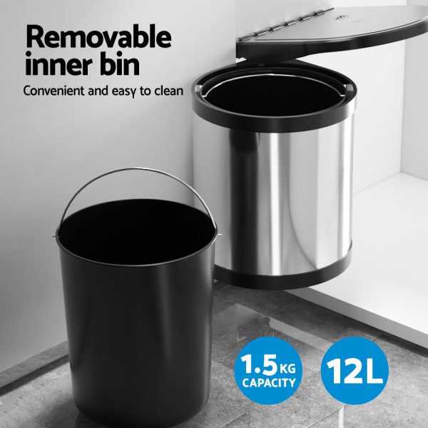 Cefito Pull Out Bin Swing Out Bins 12L - Image 5