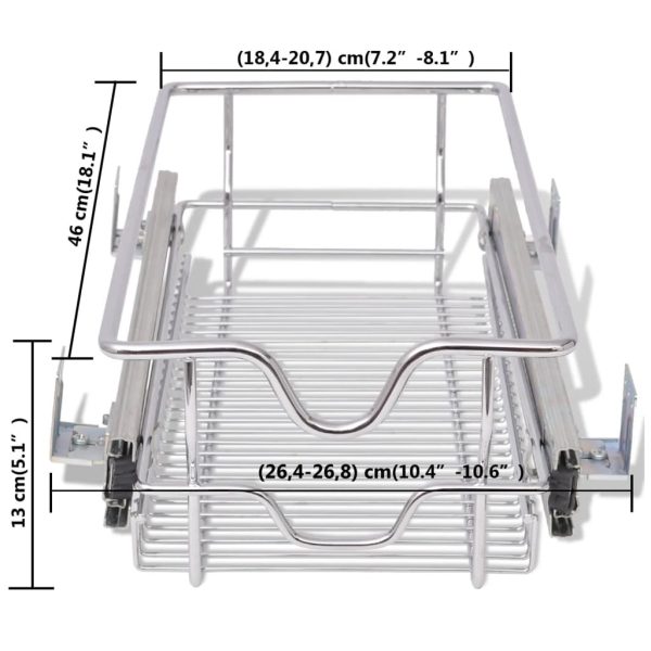 Pull-Out Wire Baskets 2 pcs Silver 300 mm - Image 7