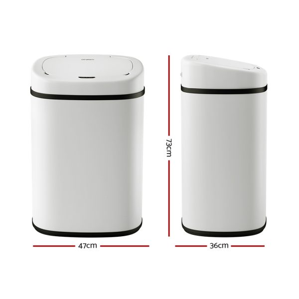 Devanti 82L Motion Sensor Bin Rubbish Automatic White - Image 2