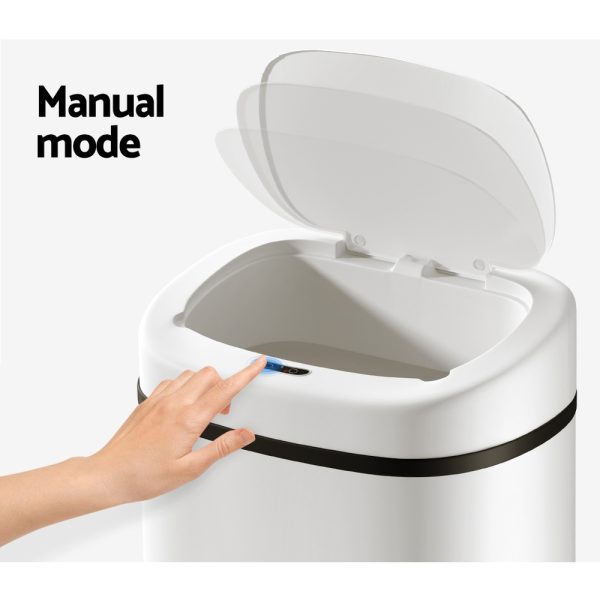 Devanti 82L Motion Sensor Bin Rubbish Automatic White - Image 4