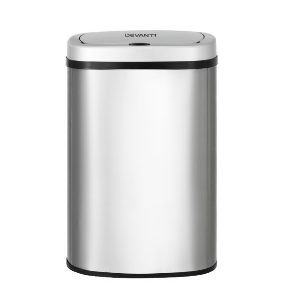 Devanti 50L Sensor Bin Motion Rubbish Automatic Silver - Image 2