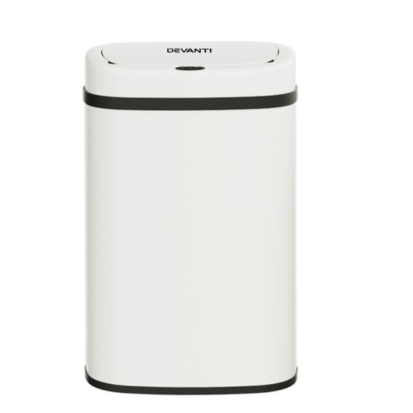 Devanti 50L Sensor Bin Motion Rubbish Automatic White - Image 2
