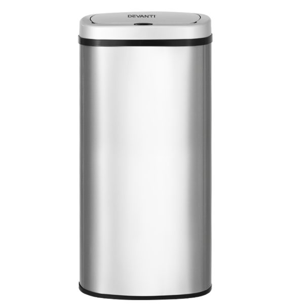 Devanti 60L Sensor Bin Motion Rubbish Automatic Silver - Image 2