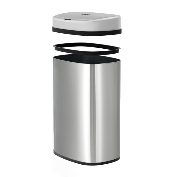 Devanti 60L Sensor Bin Motion Rubbish Automatic Silver - Image 4