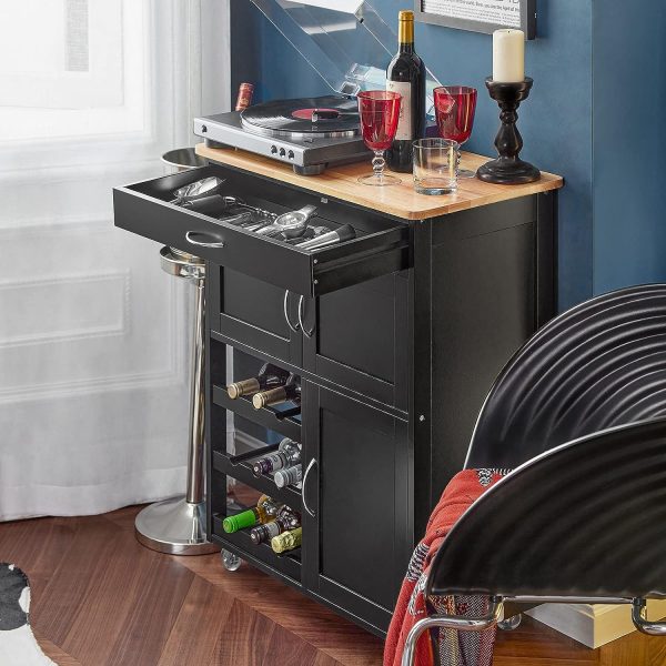 Kitchen Trolley Bottle Rack Drawer Cabinet - Image 3