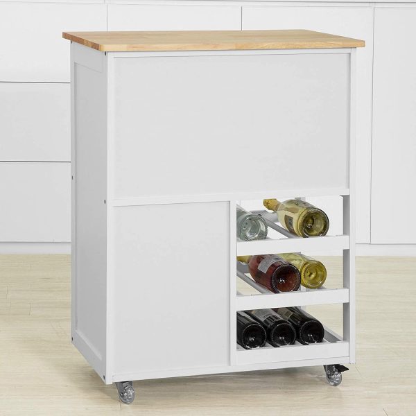 Kitchen Trolley with Wine Racks, Portable Workbench and Serving Cart for Bar or Dining - Image 5