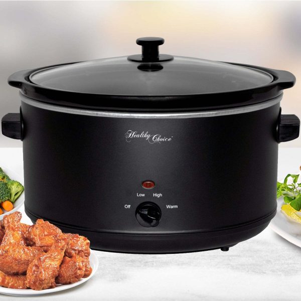 8L Slow Cooker (Black) Large Capacity Ceramic Pot, 300W - Image 2
