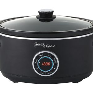 6.5L Digital Ceramic Slow Cooker with LED Control – Stainless Steel | Easy Family Meals