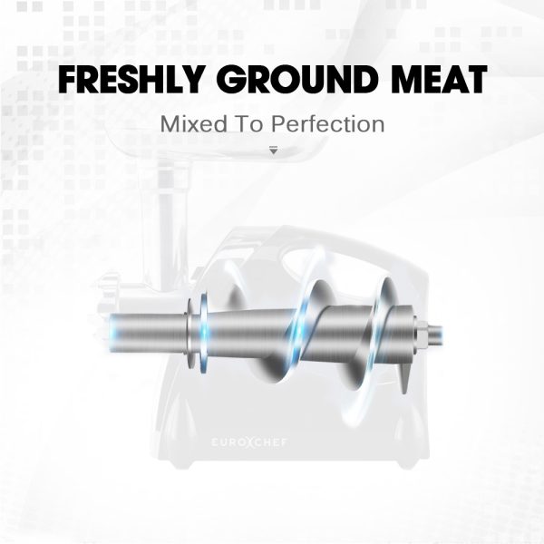 EUROCHEF Electric Meat Grinder, Stainless Steel Mincer Sausage Filler Kibbe Maker, Red - Image 6