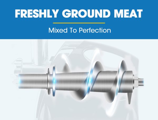 EUROCHEF Electric Meat Grinder, Stainless Steel Mincer Sausage Filler Kibbe Maker, Silver - Image 6