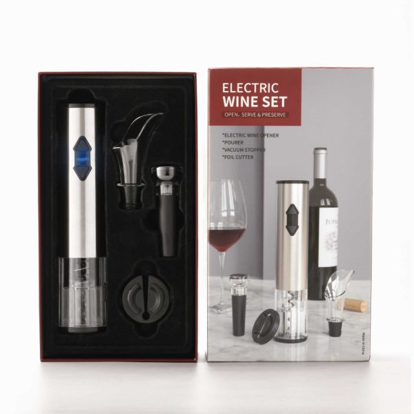Electric Wine Bottle Opener Set - Automatic Corkscrew Pourer Pump Sealer Cutter - Image 2