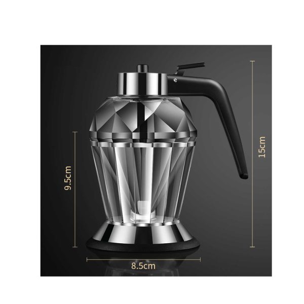 200ml Oil Honey Dispenser - Syrup Sauce Glass Pourer - Diamond Pot and Stand - Image 5