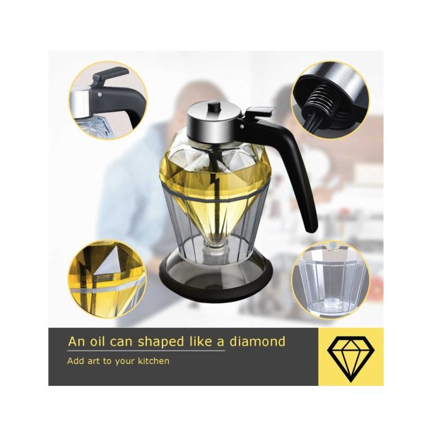200ml Oil Honey Dispenser - Syrup Sauce Glass Pourer - Diamond Pot and Stand - Image 6