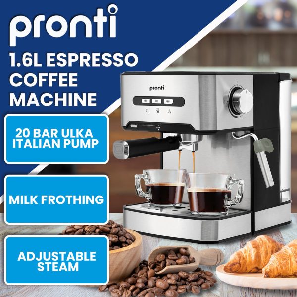 Pronti Toaster, Kettle & Coffee Machine Breakfast Set - White - Image 2