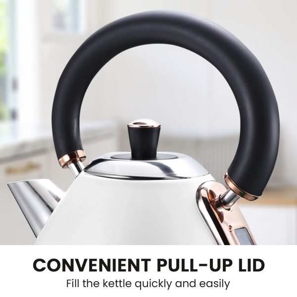 Pronti 1.7l Rose Trim Collection Kettle - White - Image 3