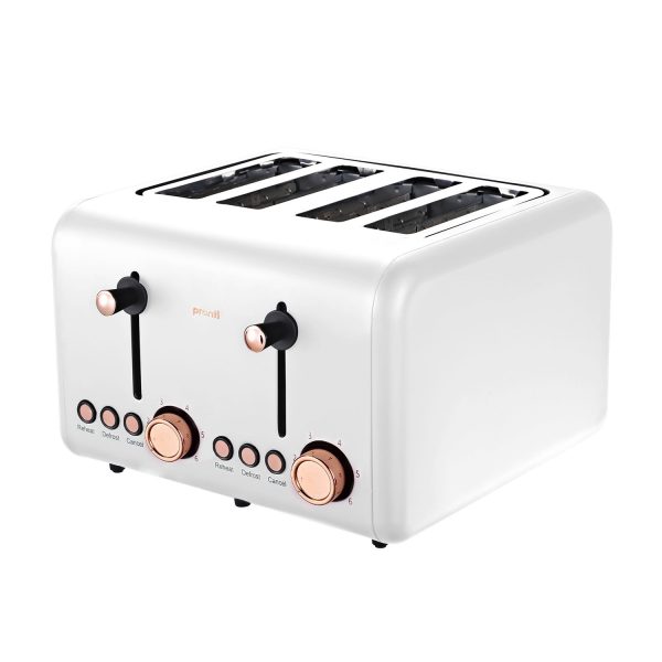 Pronti Rose Trim Collection Toaster & Kettle Bundle - White - Image 3