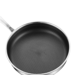 Stainless Steel Frying Pan Non-Stick Cooking Frypan Cookware 30cm Honeycomb Single Sided without lid