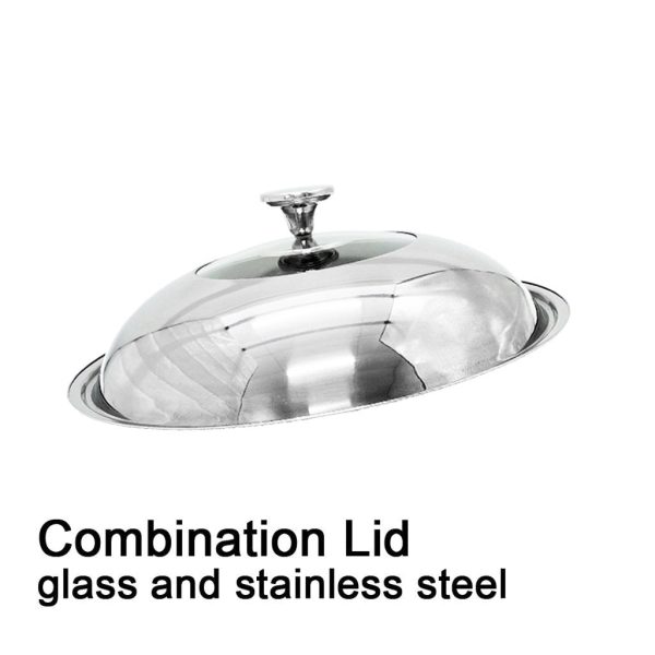 304 Stainless Steel 34cm Non-Stick Stir Fry Cooking Double Ear Kitchen Wok Pan with Lid Honeycomb Double Sided - Image 6