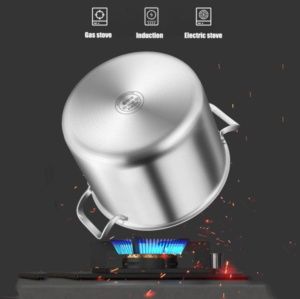 316 Stainless Steel 2.5mm Thick Soup Pot 28cm Inner Diameter Healthy Cooking - Image 2