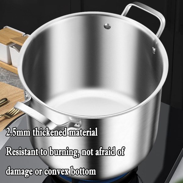 316 Stainless Steel 2.5mm Thick Soup Pot 28cm Inner Diameter Healthy Cooking - Image 4