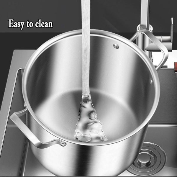 316 Stainless Steel 2.5mm Thick Soup Pot 28cm Inner Diameter Healthy Cooking - Image 5