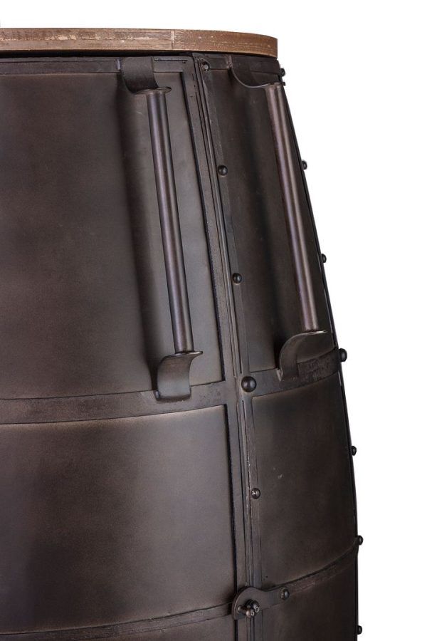 Iron Barrel Shaped Wine Rack Bar Cabinet with Wheels - Image 6