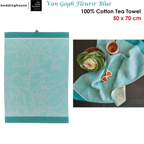 Bedding House Van Gogh Fleurir Blue Tea Towel - Image 2
